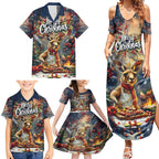 Personalised Kangaroo Chef Christmas in July Family Matching Summer Maxi Dress and Hawaiian Shirt