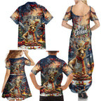 Personalised Kangaroo Chef Christmas in July Family Matching Summer Maxi Dress and Hawaiian Shirt
