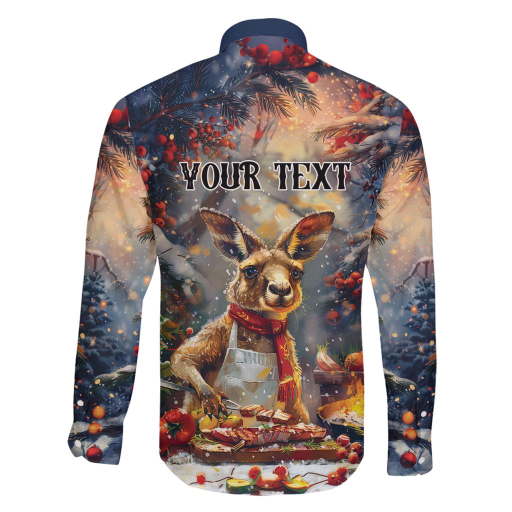 Personalised Kangaroo Chef Christmas in July Family Matching Summer Maxi Dress and Hawaiian Shirt