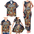 Personalised Kangaroo Chef Christmas in July Family Matching Tank Maxi Dress and Hawaiian Shirt