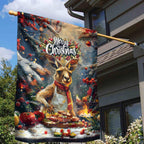 Kangaroo Chef Christmas in July Garden Flag