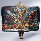 Kangaroo Chef Christmas in July Hooded Blanket