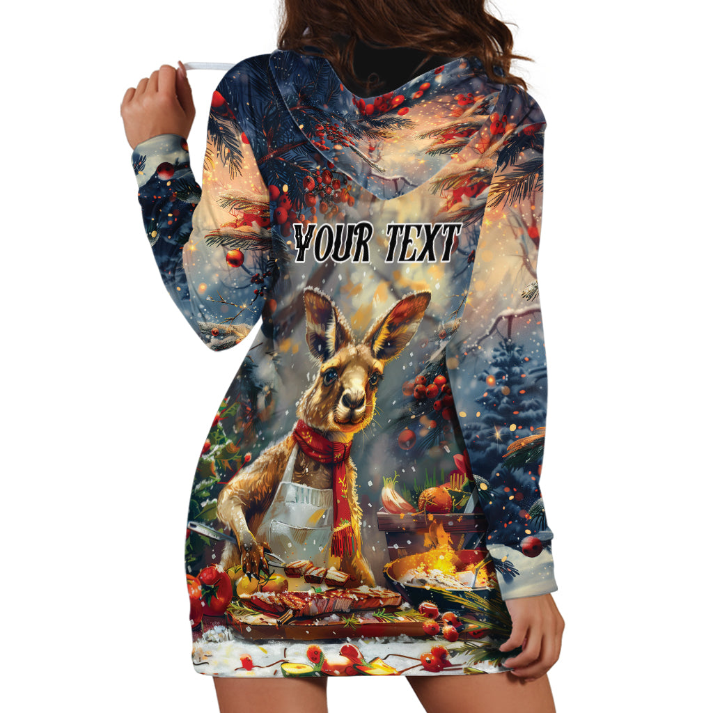 Personalised Kangaroo Chef Christmas in July Hoodie Dress