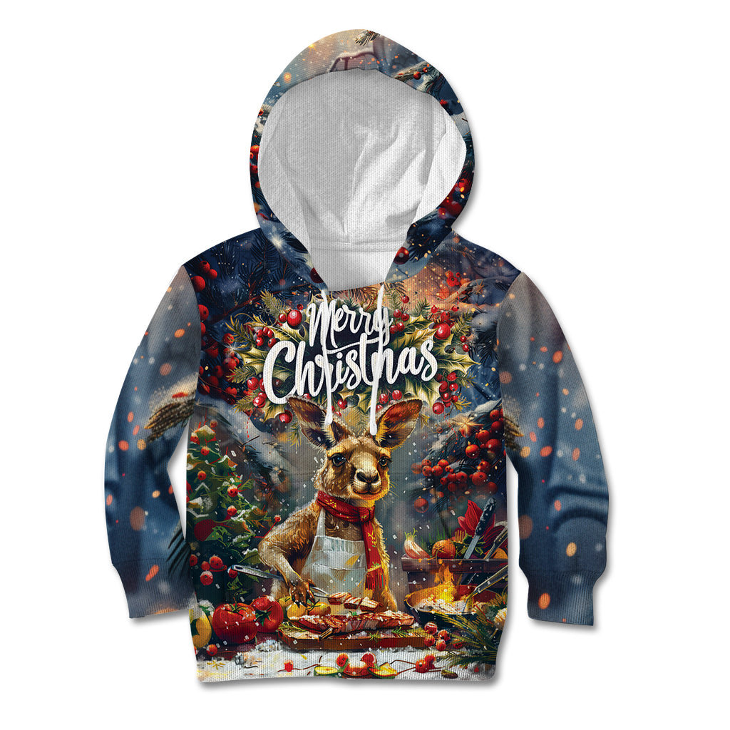 Personalised Kangaroo Chef Christmas in July Kid Hoodie