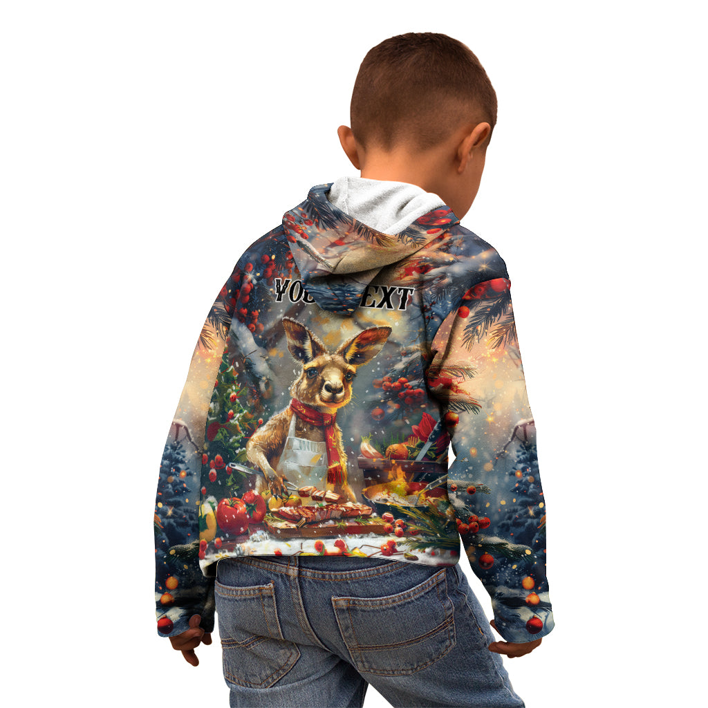 Personalised Kangaroo Chef Christmas in July Kid Hoodie