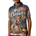 Personalised Kangaroo Chef Christmas in July Kid Polo Shirt