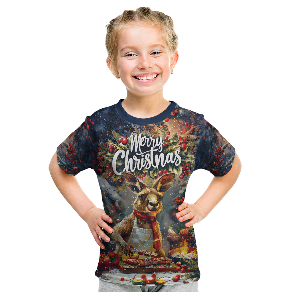 Personalised Kangaroo Chef Christmas in July Kid T Shirt