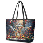 Kangaroo Chef Christmas in July Leather Tote Bag