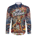 Personalised Kangaroo Chef Christmas in July Long Sleeve Button Shirt