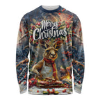 Personalised Kangaroo Chef Christmas in July Long Sleeve Shirt