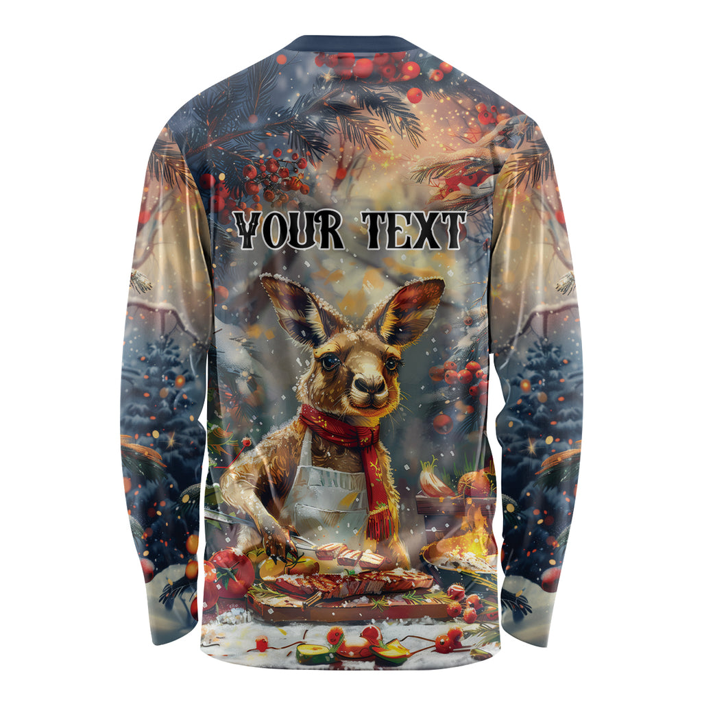 Personalised Kangaroo Chef Christmas in July Long Sleeve Shirt