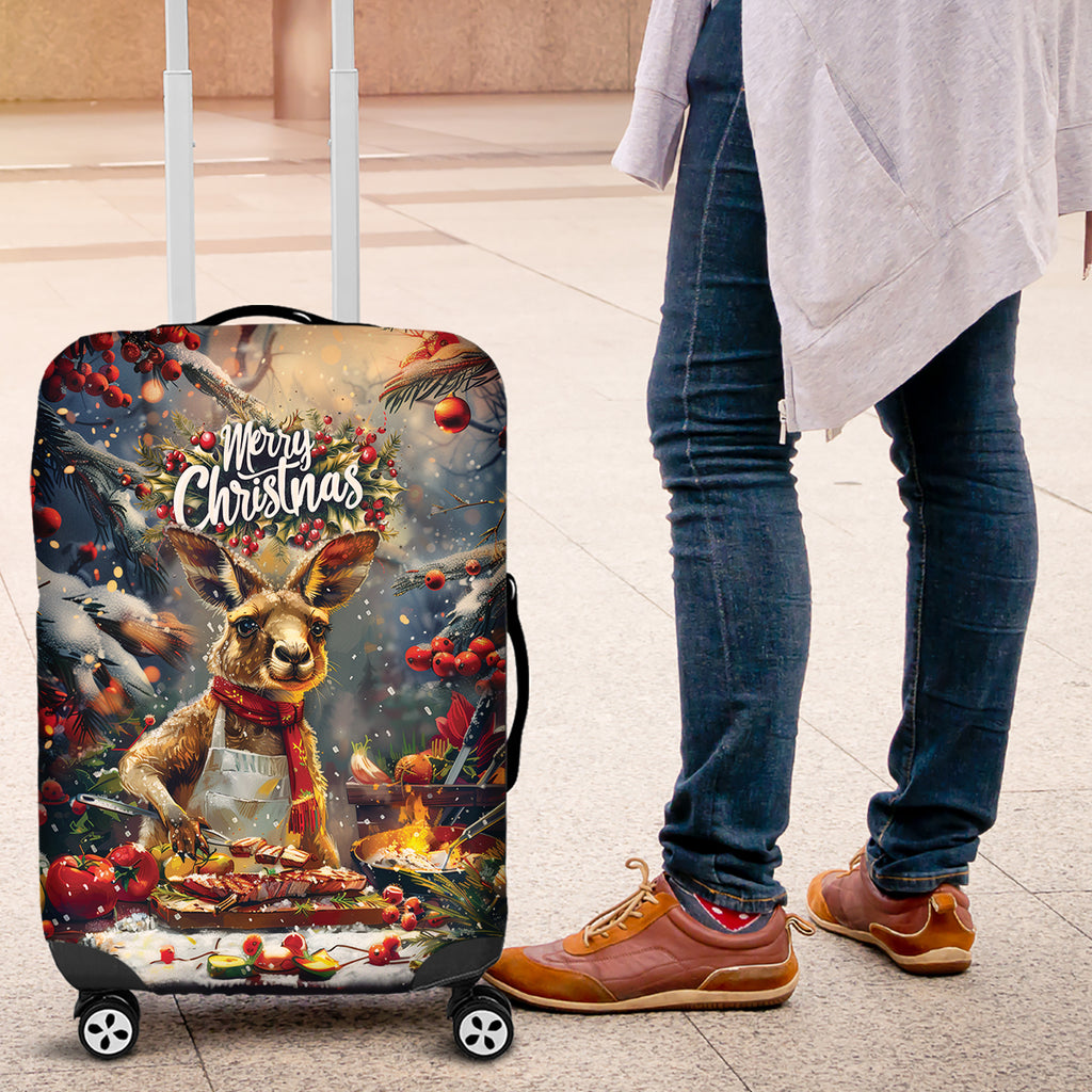 Kangaroo Chef Christmas in July Luggage Cover