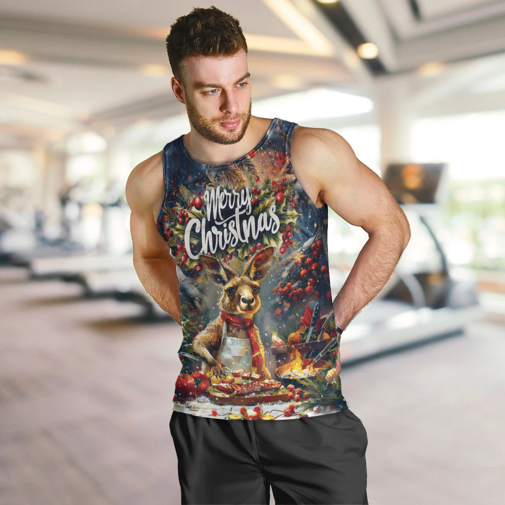 Personalised Kangaroo Chef Christmas in July Men Tank Top