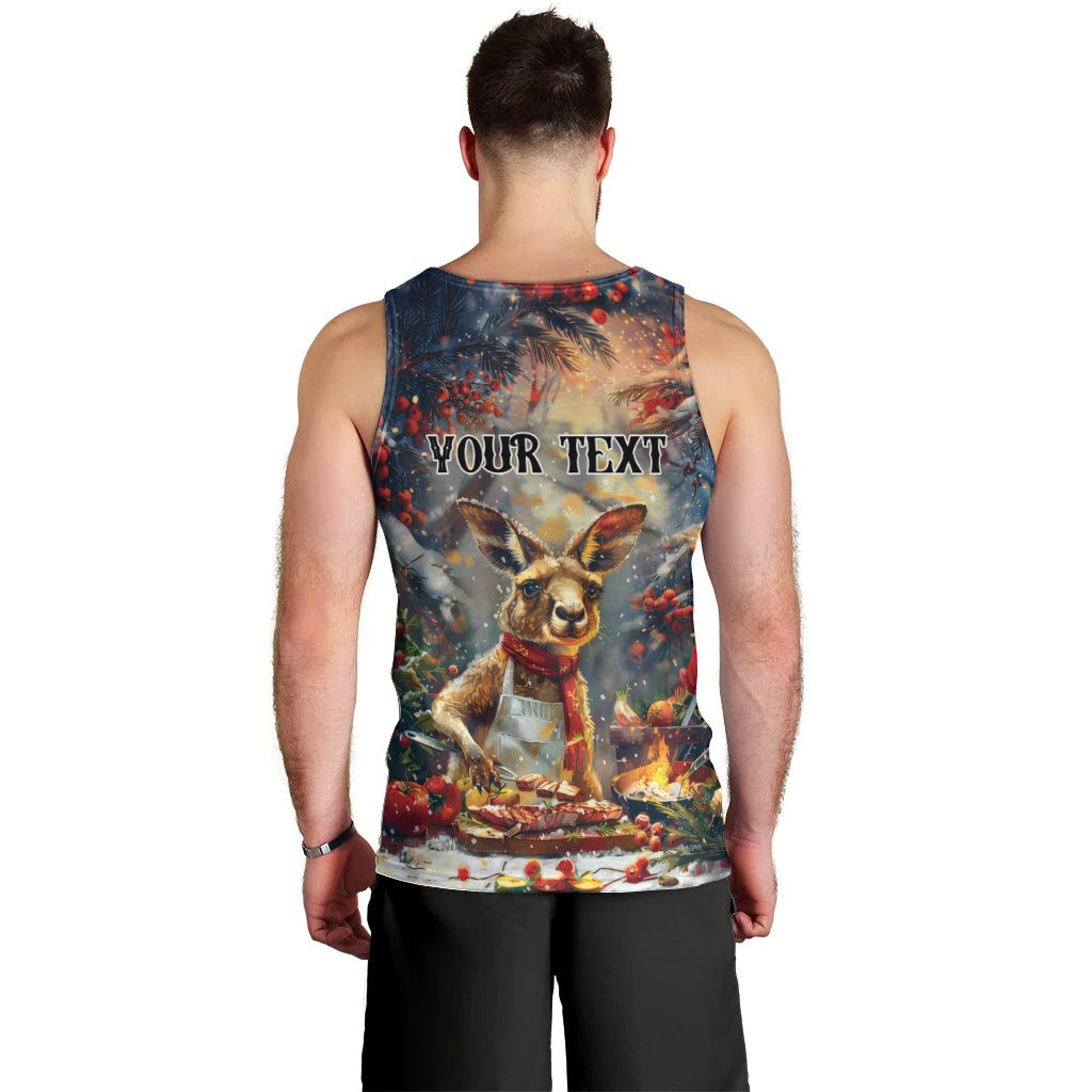 Personalised Kangaroo Chef Christmas in July Men Tank Top