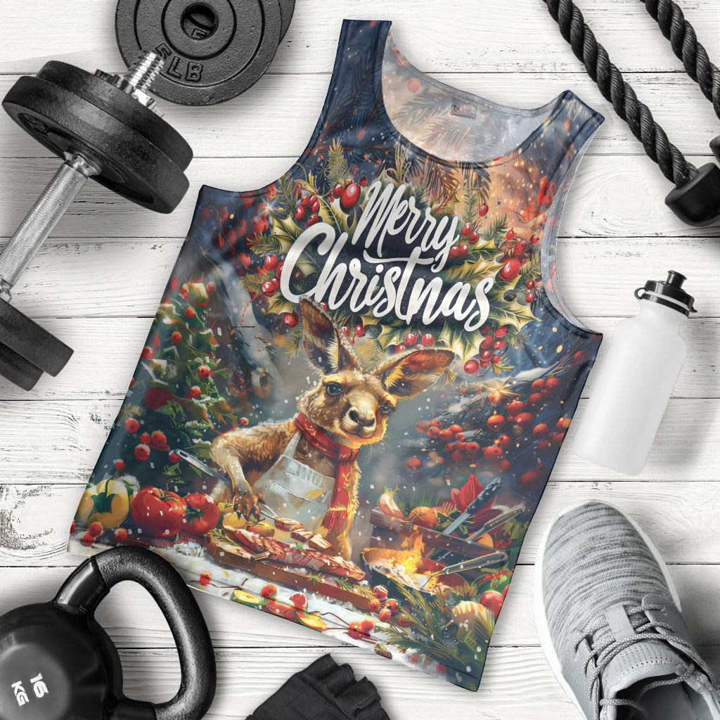 Personalised Kangaroo Chef Christmas in July Men Tank Top