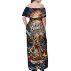 Personalised Kangaroo Chef Christmas in July Off Shoulder Maxi Dress