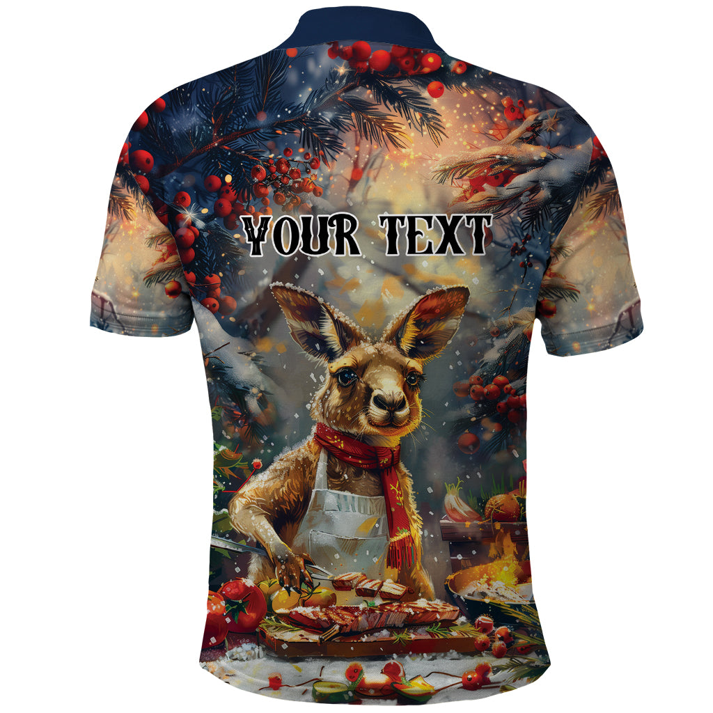 Personalised Kangaroo Chef Christmas in July Polo Shirt