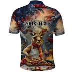 Personalised Kangaroo Chef Christmas in July Polo Shirt