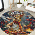 Kangaroo Chef Christmas in July Round Carpet
