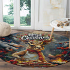 Kangaroo Chef Christmas in July Round Carpet
