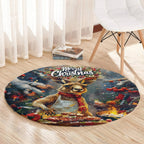 Kangaroo Chef Christmas in July Round Carpet