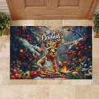 Kangaroo Chef Christmas in July Rubber Doormat