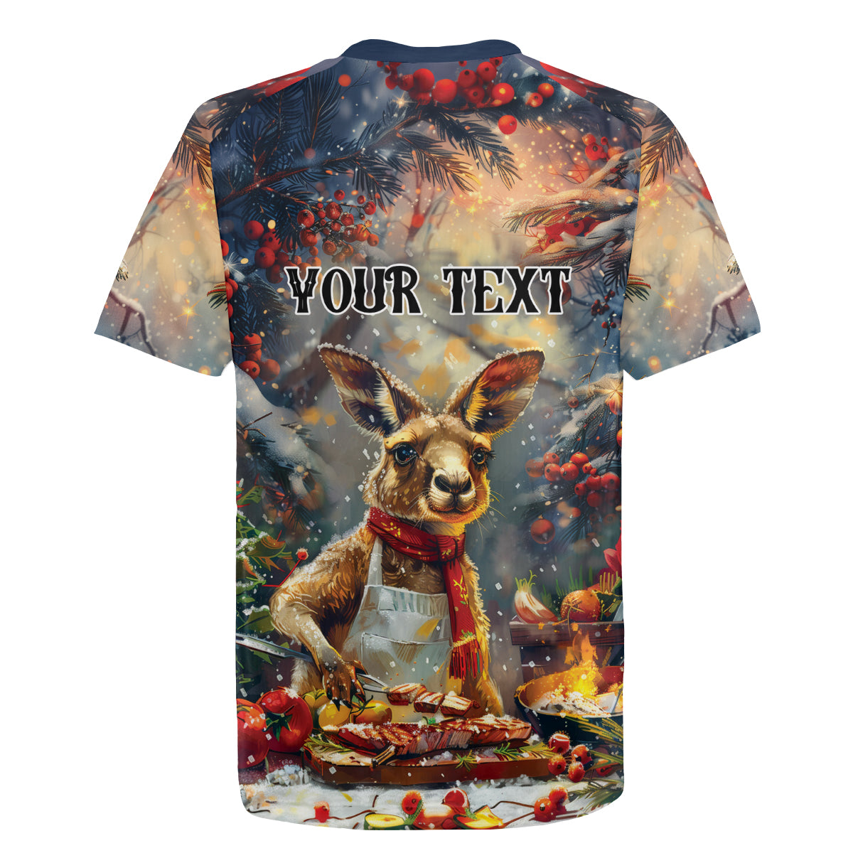 Personalised Kangaroo Chef Christmas in July Rugby Jersey