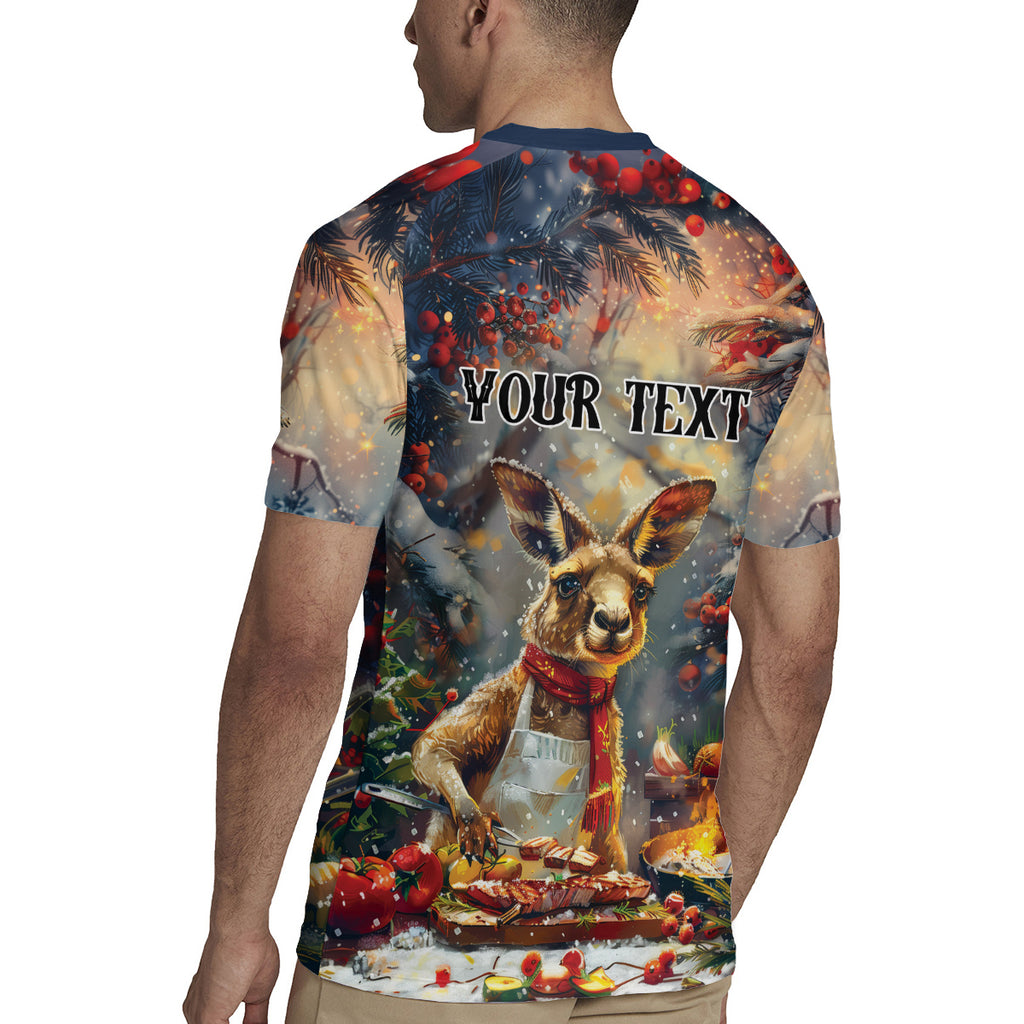 Personalised Kangaroo Chef Christmas in July Rugby Jersey