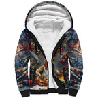 Personalised Kangaroo Chef Christmas in July Sherpa Hoodie