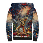 Personalised Kangaroo Chef Christmas in July Sherpa Hoodie