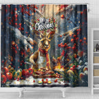Kangaroo Chef Christmas in July Shower Curtain