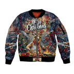 Personalised Kangaroo Chef Christmas in July Sleeve Zip Bomber Jacket