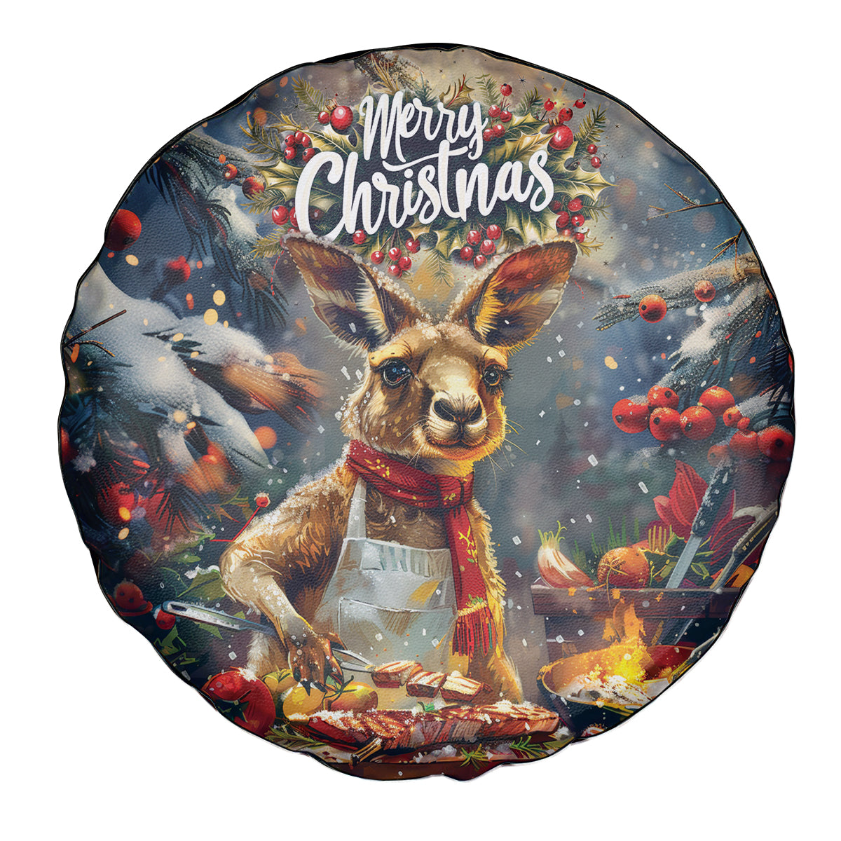 Kangaroo Chef Christmas in July Spare Tire Cover