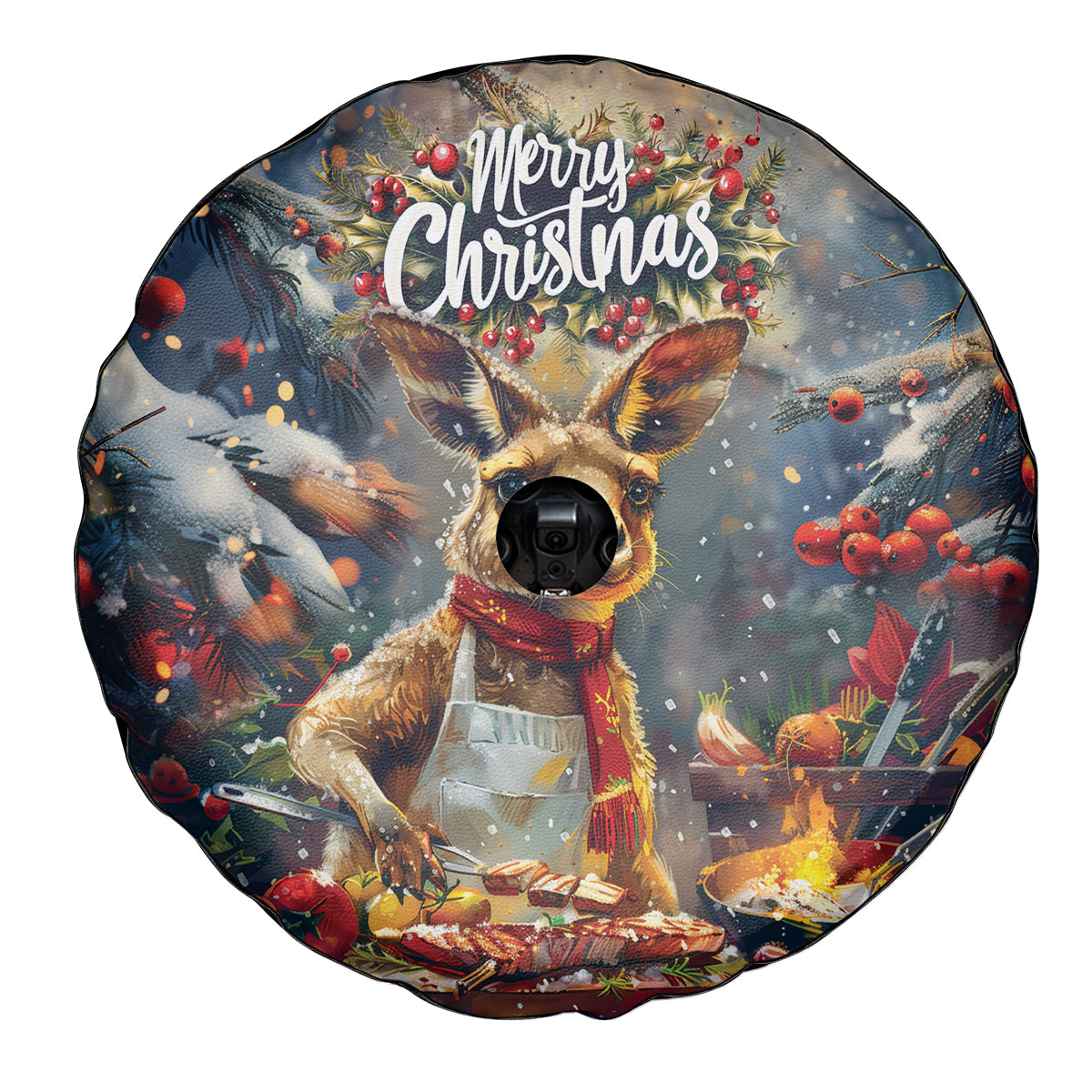 Kangaroo Chef Christmas in July Spare Tire Cover