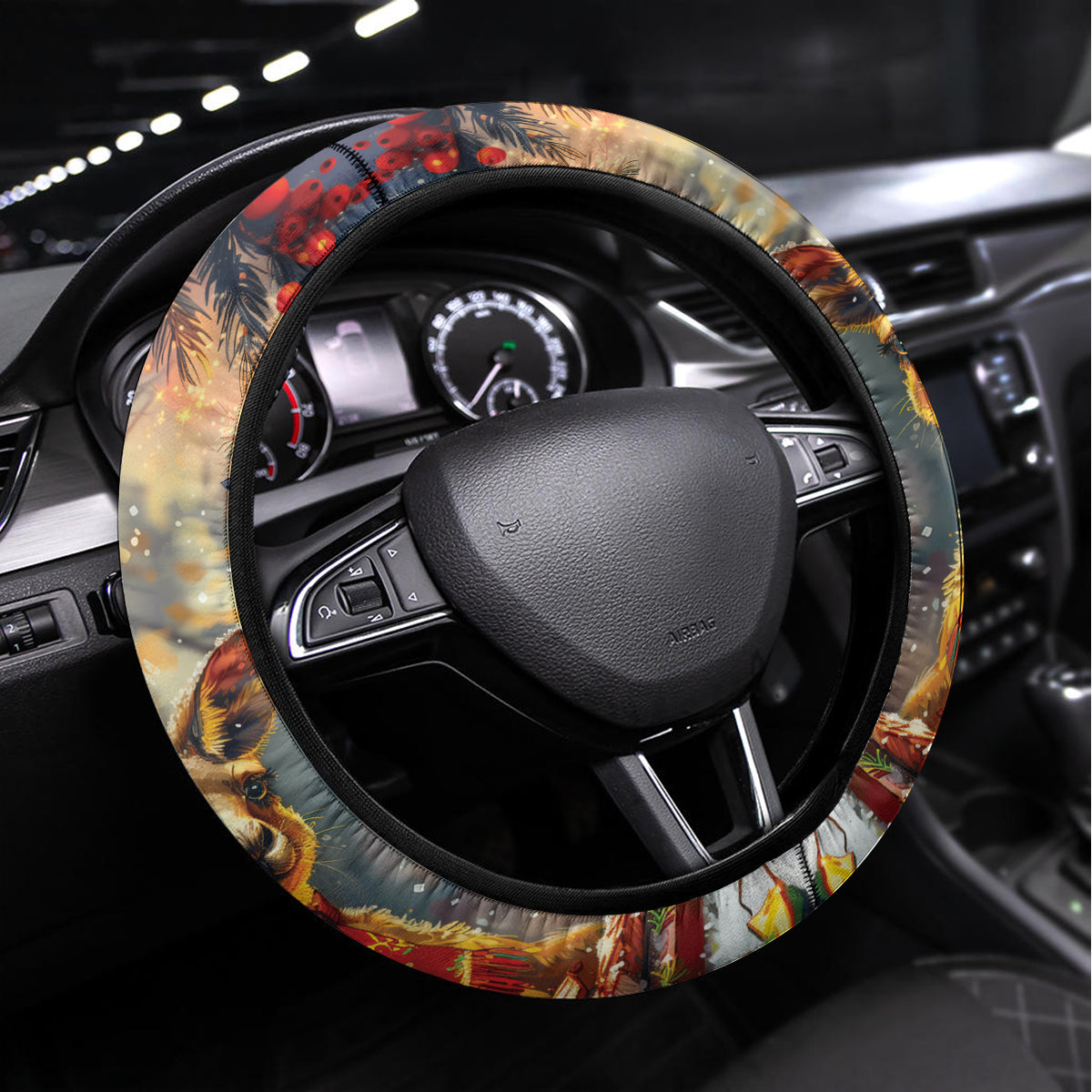 Kangaroo Chef Christmas in July Steering Wheel Cover