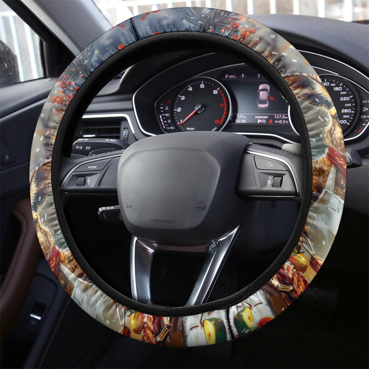 Kangaroo Chef Christmas in July Steering Wheel Cover