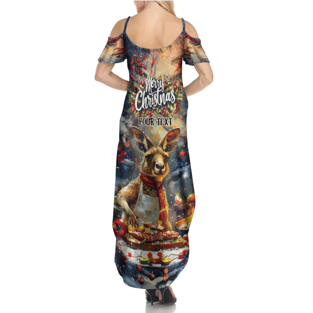 Personalised Kangaroo Chef Christmas in July Summer Maxi Dress