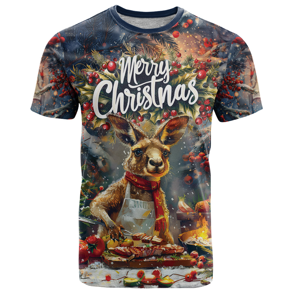 Personalised Kangaroo Chef Christmas in July T Shirt