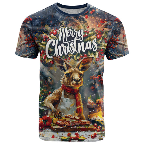 Personalised Kangaroo Chef Christmas in July T Shirt