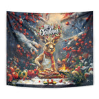 Kangaroo Chef Christmas in July Tapestry