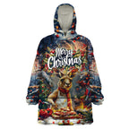 Personalised Kangaroo Chef Christmas in July Wearable Blanket Hoodie