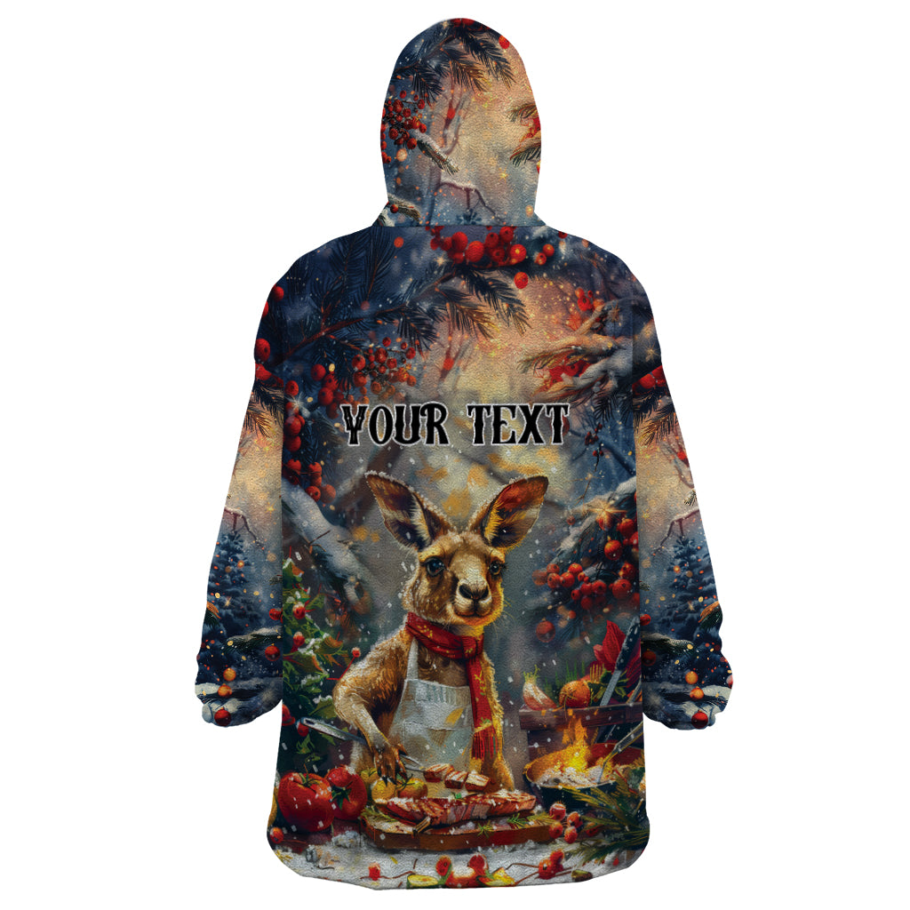 Personalised Kangaroo Chef Christmas in July Wearable Blanket Hoodie