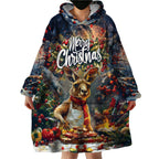 Personalised Kangaroo Chef Christmas in July Wearable Blanket Hoodie