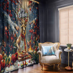 Kangaroo Chef Christmas in July Window Curtain