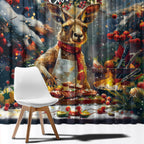 Kangaroo Chef Christmas in July Window Curtain