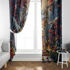 Kangaroo Chef Christmas in July Window Curtain