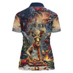 Personalised Kangaroo Chef Christmas in July Women Polo Shirt