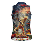 Personalised Kangaroo Chef Christmas in July Women Sleeveless Polo Shirt
