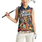 Personalised Kangaroo Chef Christmas in July Women Sleeveless Polo Shirt