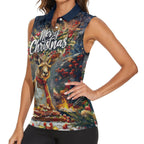 Personalised Kangaroo Chef Christmas in July Women Sleeveless Polo Shirt